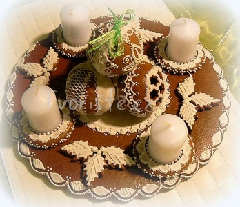 Adventní perníkový věnec na stůl