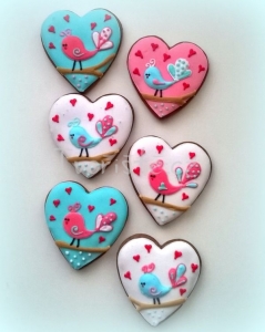 Valentýnská srdíčka s ptáčky