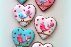 Valentýnská srdíčka s ptáčky