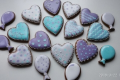 Srdíčka modro-fialová kombinace