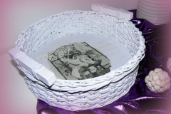 Košíček kulatý s uchy - bílý